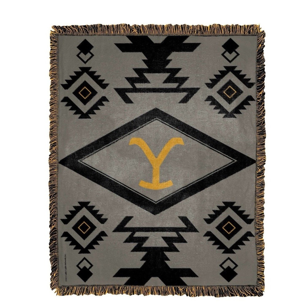 Yellowstone Woven Throw Blanket 46 x 60 Hamilton Stripe Triple Layer Fringed New